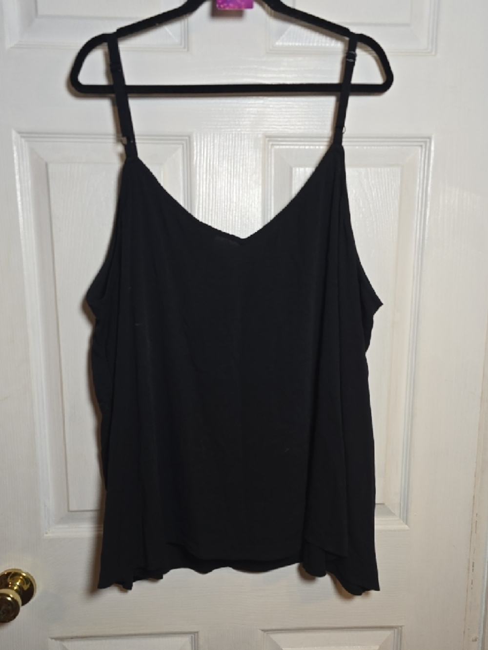 131 NWT Torrid 5 5X Deep Black Crinkle Gauze Embroidered Babydoll Tank Top Cami - Picture 6 of 6